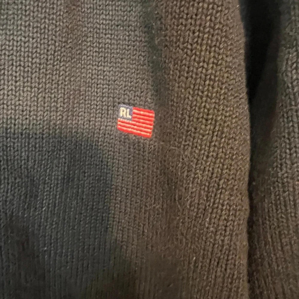 Ralph Lauren Polo Jeans Co Mens Black 1/4 Zip Sweater Size Large